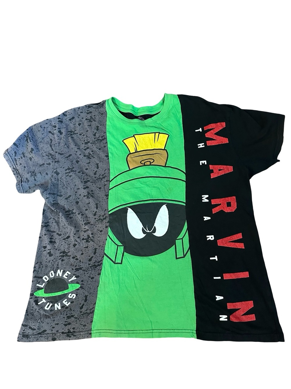 Warner Bros. Marvin the Martian Tri-Panel Shirt - Green/Black/Gray
